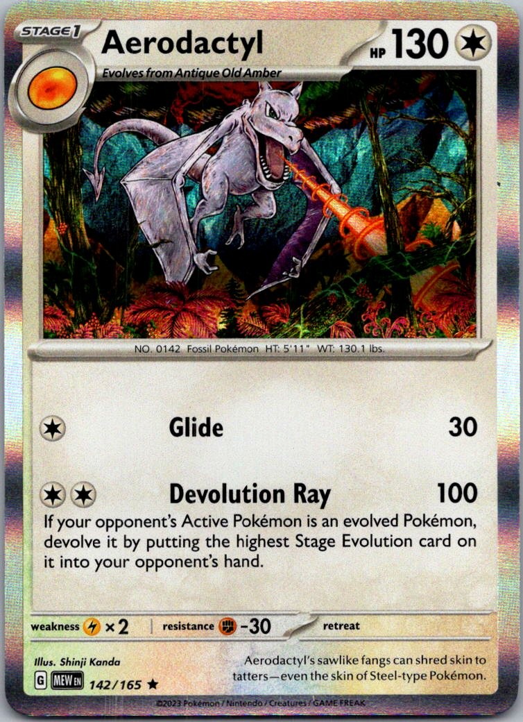 Aerodactyl Holo Rare SV: Scarlet & Violet 151 142/165 NM