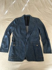 Lee Vintage Denim Blazer Jacket 42R USA Made LeeSet Cotton Blue Workwear
