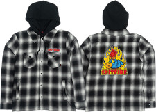 SPITFIRE DEMONSEED HOODED LONGSLEEVE FLANNEL LARGE-BLK/WHT