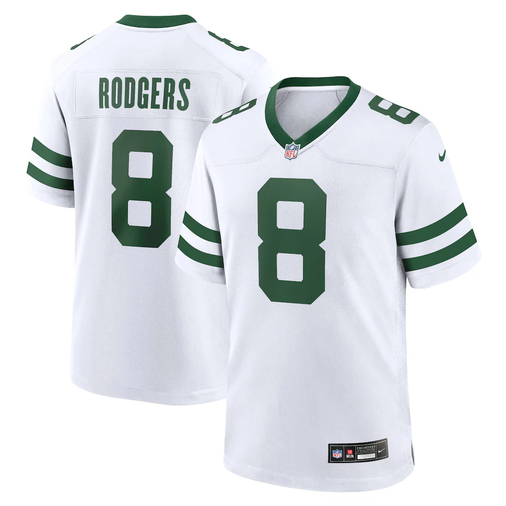 新品　ニューヨーク・ジェッツ　ロジャース選手 ユニフォーム NFL　Away　M Aaron Rodgers New York Jets NFL Fan Apparel & Souvenirs for sale