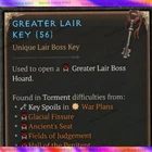 DIABLO 4 D4🌟 SEASON 14 SC Seasonal GREATER LAIR KEY🔥SEASON OF DEATH AWAKENING