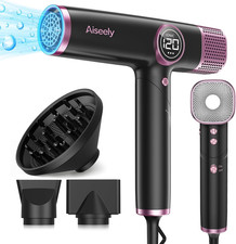 Hair Dryer Professional Ionic Travel Foldable Hairdryer with 3 Nozzles