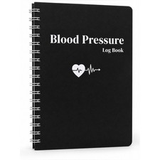 Black Blood Pressure Log Book with Spiral Bin...