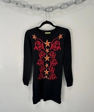 Versace Avant Garde Abstract Black Luxury Midi Dress S