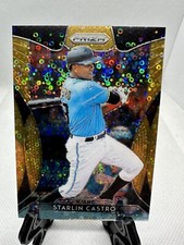 STARLIN CASTRO 2019 PRIZM YELLOW DISCO PARALLEL PRIZM SSP SP /150  MLB 