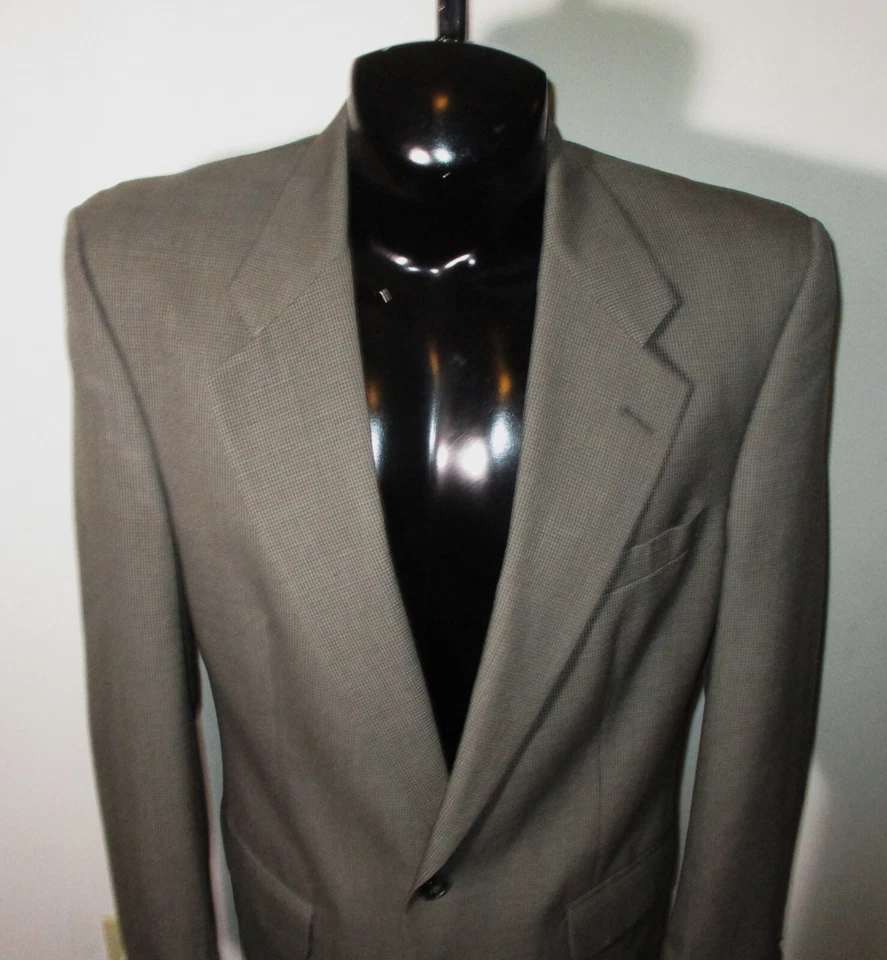 Blazer Traje Chaqueta 40L BURBERRYS' Marrón Taupe Lana Talla 40 Largo Foto 2 de 4