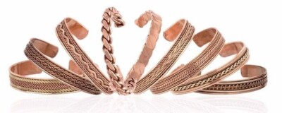 Pure Copper Tibetan Magnetic Bracelet Cuff Arthritis Therapy Lot of 50 Assorted