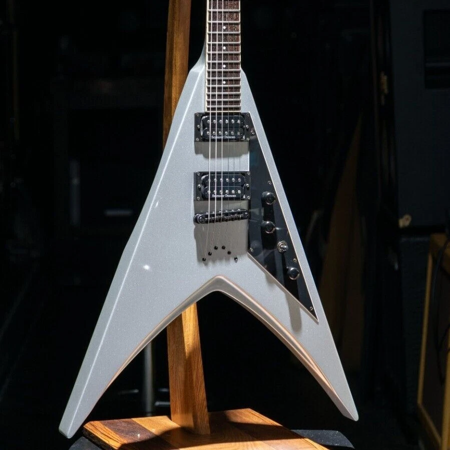ESP LTD DV8 R Metallic Silver Dave Mustaine of Megadeth