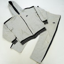 Rare Vintage NIKE Spell Out Swoosh Full Zip Hoodie Jacket Pants Track Suit 80s L