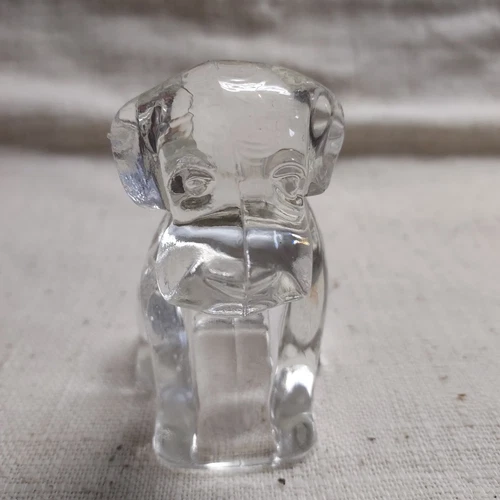 Bulldog Vintage clear glass figurine 4-inch hollow by Federal Glass circa 1960's
