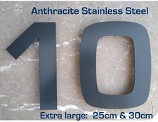 Extra Large  ANTHRACITE Stainless Steel House Number