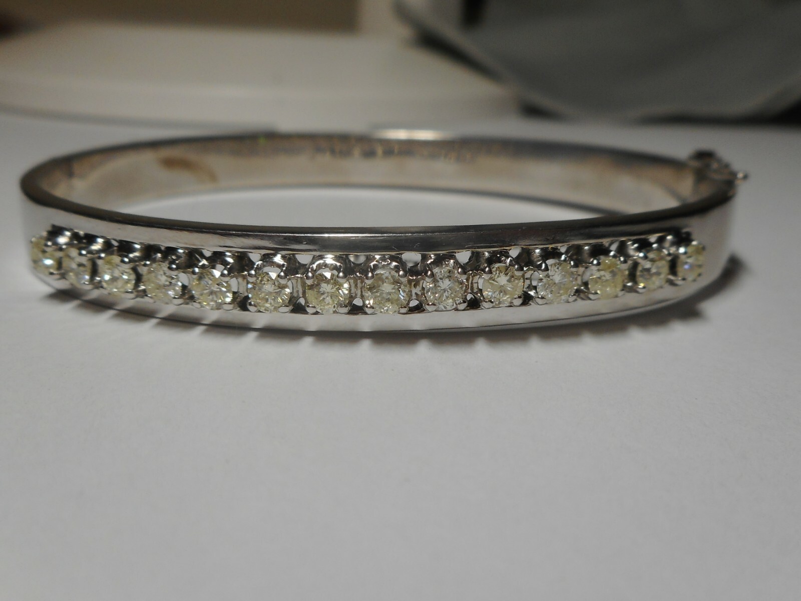 Modern Diamond Bangle Bracelet - image 1