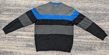 U.S. Polo Assn. Men's V-Neck Sweater Size Large Acrylic Colors Gray Black Blue