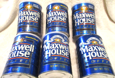 Vintage~Maxwell House Coffee Cans~EMPTY~13 oz. 6 qty. | eBay