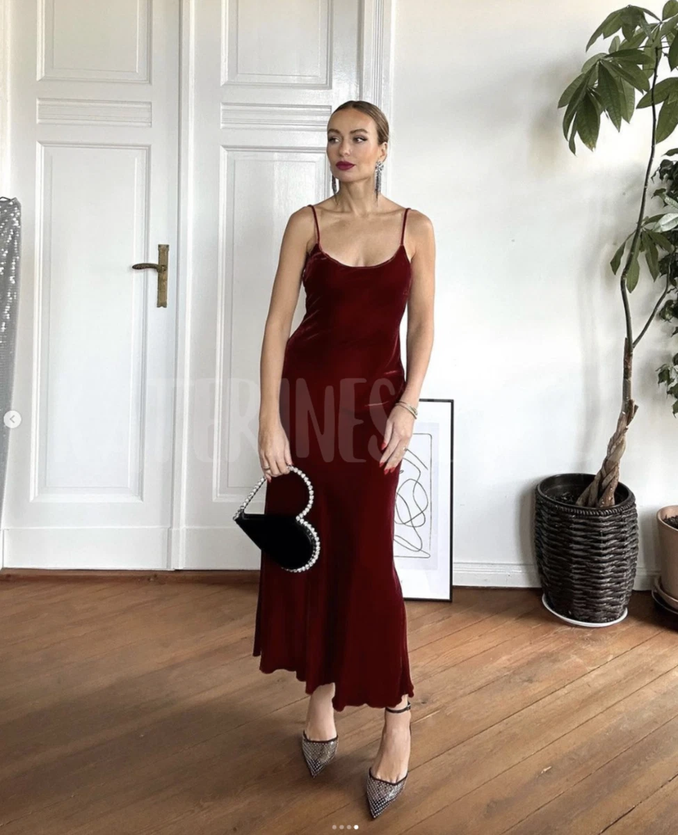 Cowl velvet hotsell slip dress