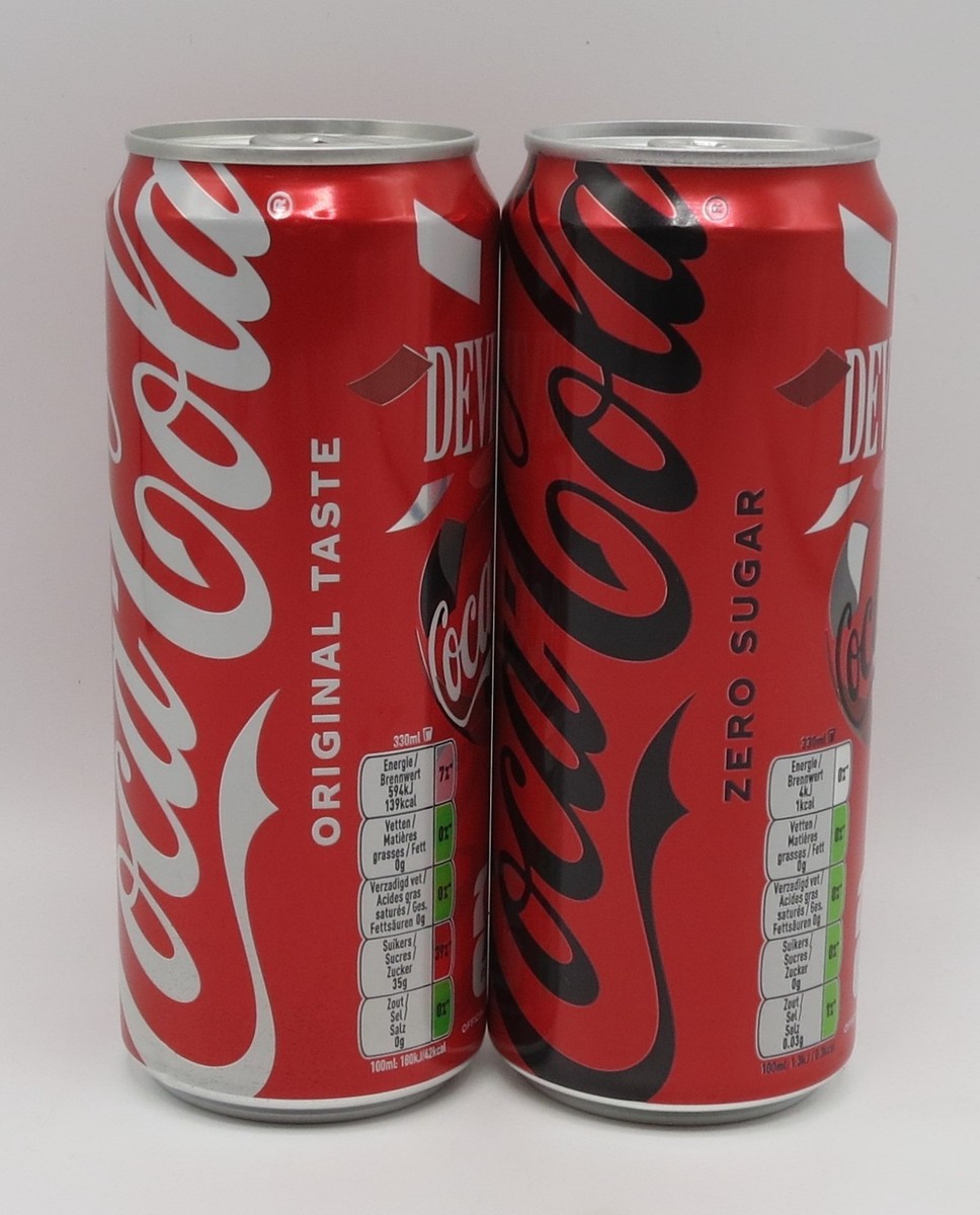 2x FIFA 2026 Coca-Cola & Coca-Cola Zero DEVILTIME 330ml cans FULL