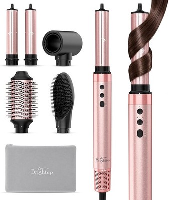 NEW! Luxe BRIGHTUP Professional Hair Styling SET 5 in 1 Curling Iron Detachable