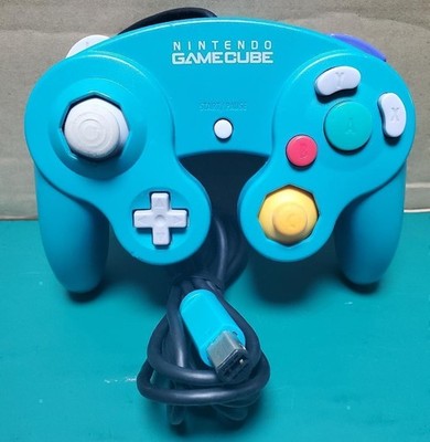 Nintendo GameCube Official Controller Emerald Blue Working From Japan