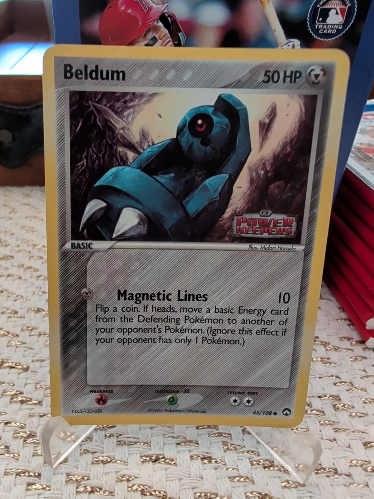 Pokemon TCG Card Beldum 45/108 EX Power Keepers Reverse Holo LP