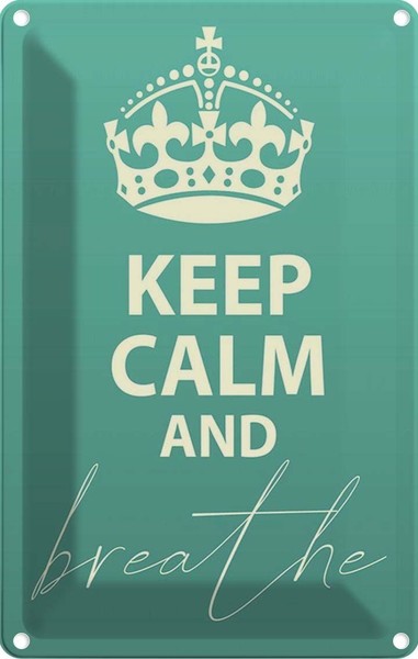 Blechschild 30X20 Cm Keep Calm And Breath Yoga Deko Geschenk Metall Schild-image