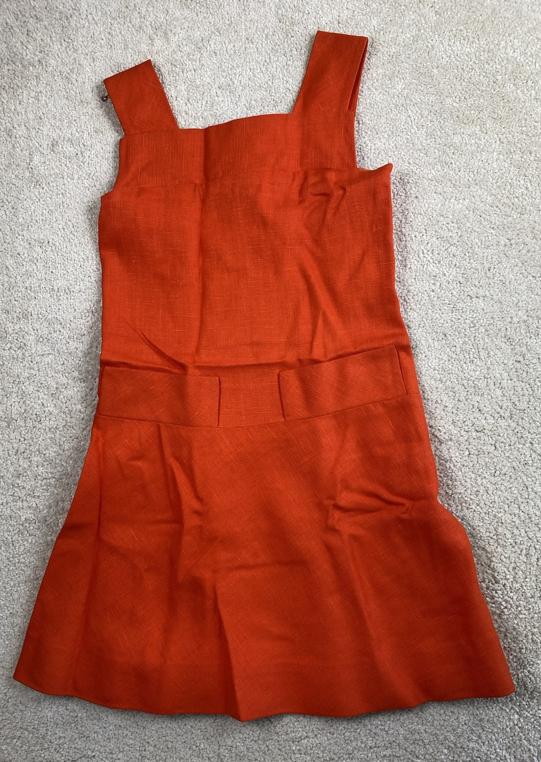Vintage BH Wragge Dress Size XS Orange Linen Slee… - image 1