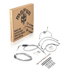 Chrome Extended Handlebar Cable Kit For Harley Touring 99-07 12"-14" Handlebar