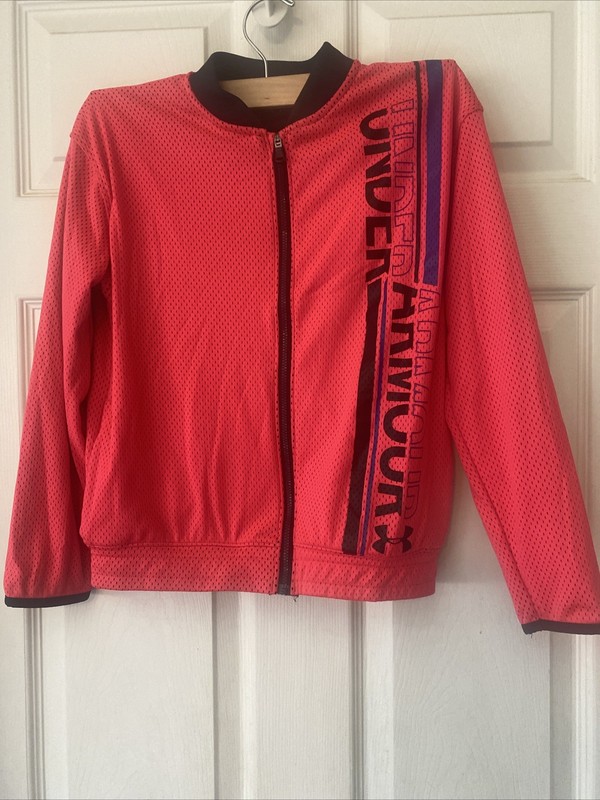 Girls Under Armour Heat Gear Pink Jacket Ymd Size 10/12