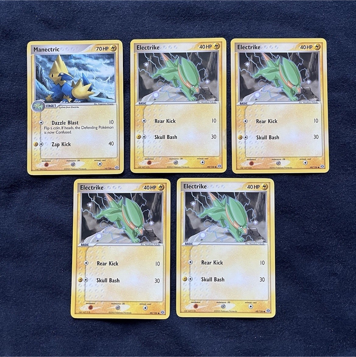 Pokémon EX Emerald Set 2005 5 Card Lot Manectric 16/106 Electrike 48/106