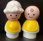 Lot 2 Fisher Price Little People Vintage Nursery Baby Boy Girl Bib Bonnet #761