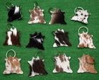 Cowhide keychain Hair On Leather Key Chain (12 key chain)Real Hair On Hide 7125