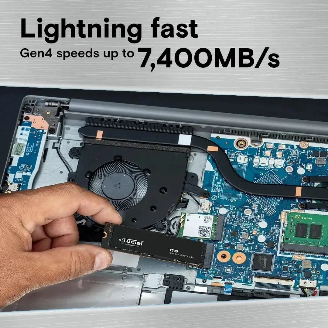 Crucial T500 M.2 2280 PCIe4 NVMe SSD,1TB 7300MB/s Gaming Storage OEM CT1000T500S