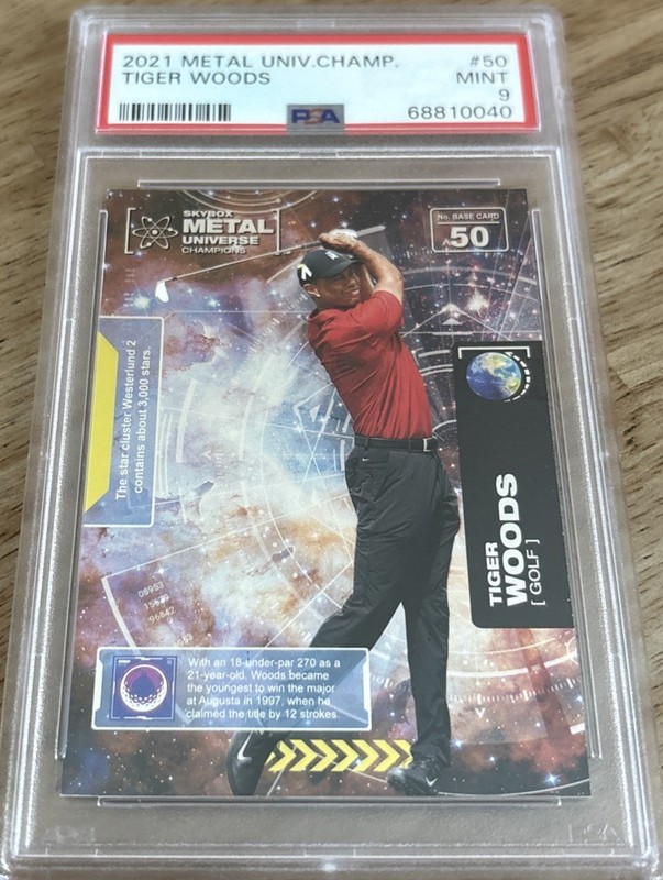 2021 Metal Universe Champions Tiger Woods PSA 9
