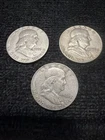 New ListingLot of 3 Franklin Half Dollars 90% Silver 1953 1959 1962
