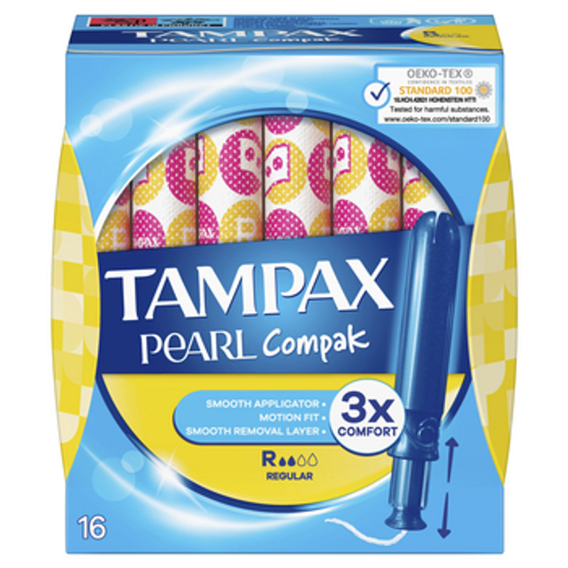 8001841300511 Tampax Pearl Compak Regular Tampony z aplikatorem 16 szt Procter 4490₽