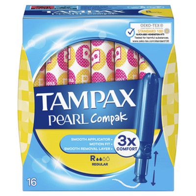 8001841300511 Tampax Pearl Compak Regular Tampony z aplikatorem 16 szt. Procter 