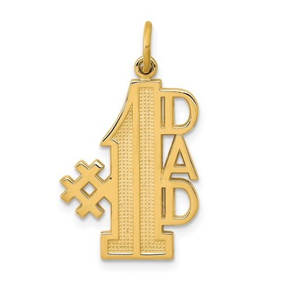 10K Gelbgold #1 Papa Charm Anhänger L 27mm, B 16mm Geschenk für Papa