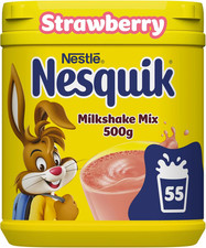 Nesquik Strawberry Milkshake Powder 500g with Vitamin D Drink Mix Tub Pack of 1