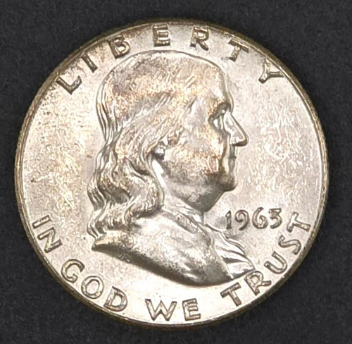 1963 P - Franklin Half Dollar - 90% SILVER - Uncirculated
