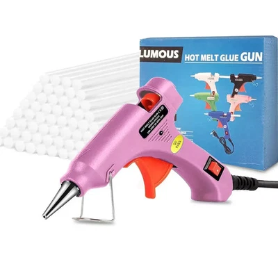 LUMOUS Mini Glue Gun Hot Melt Electric with 50 Adhesive Glue Sticks DIY Hobby Craft UK