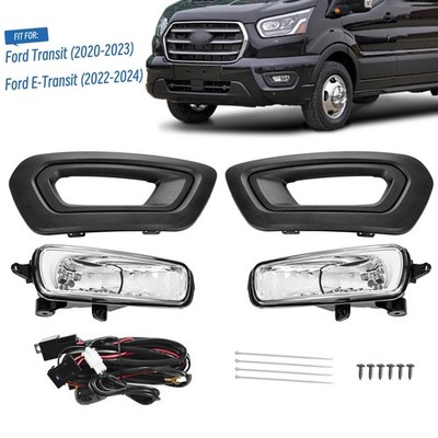 For Ford Transit 2020-2024 Both Left & Right Fog Lights W/Bezels Covers W/Bulbs