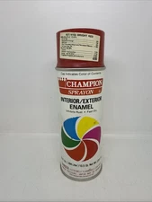 Vintage 70’s Champion Sprayon Bright Red Enamel spray paint can Ingredients