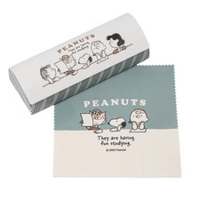 Snoopy Eyeglass Case with Cloth  STUDY PEANUTS  Japan NEW