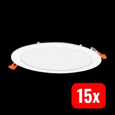 OSRAM LED Deckenleuchte Downlight Einbau Slim 225 mm 22 W Weiß 4000 K 15 STÜCK