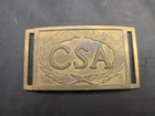 Civil War Confederate rectangular C.S.A. belt buckle with wreath.