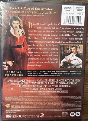 Gone With the Wind (DVD, 2000) Brand New Sealed Movie