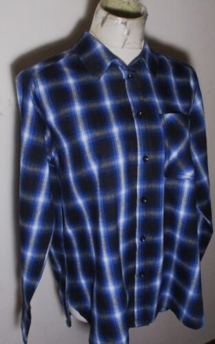 Women's TIME and TRU Blue Long Sleeve Flannel Shirt Size M 8-10 NWT - Picture 3 of 6