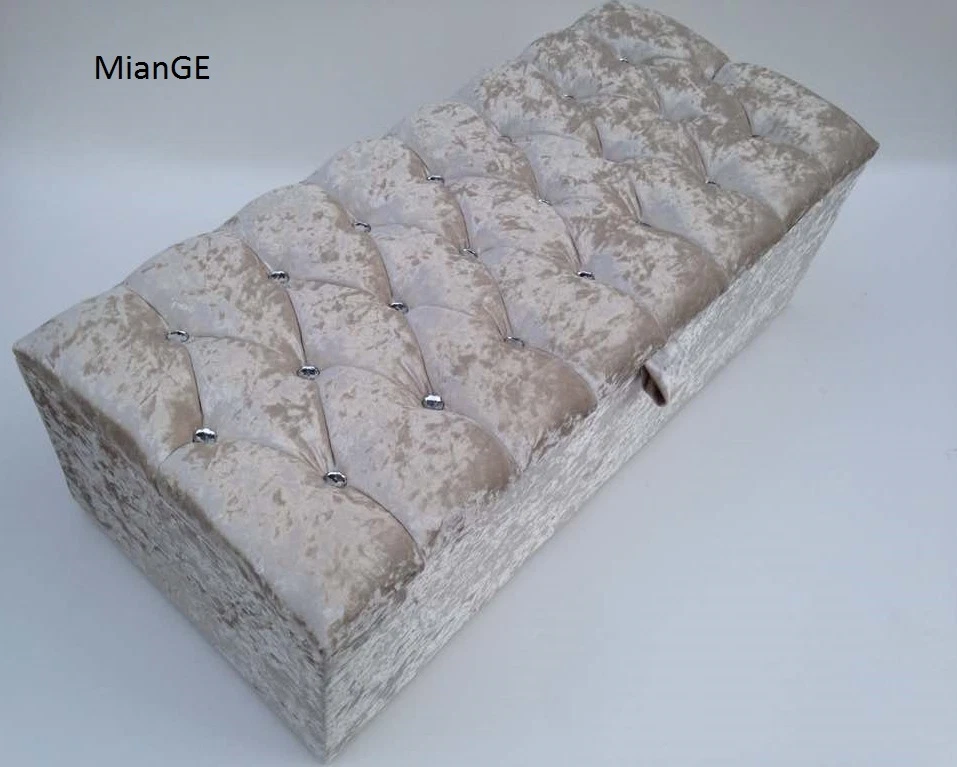 Crushed velvet shop blanket box