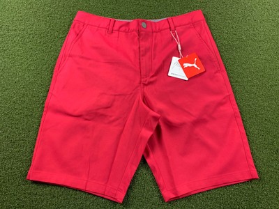 puma red golf shorts