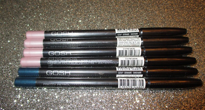 6x GOSH 014 PINK DARLING & PRETTY PETROL Waterproof Eyeliner New Sealed