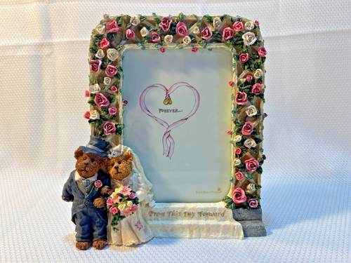 Boyds Bear Doug and Jill A Day To Remember Picture Frame Wedding Figurine 27371 - Afbeelding 1 van 7